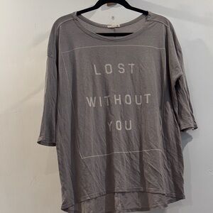 Gray Women's Sundry Top with Graphic Print